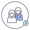 Ícono de paciente y doctor